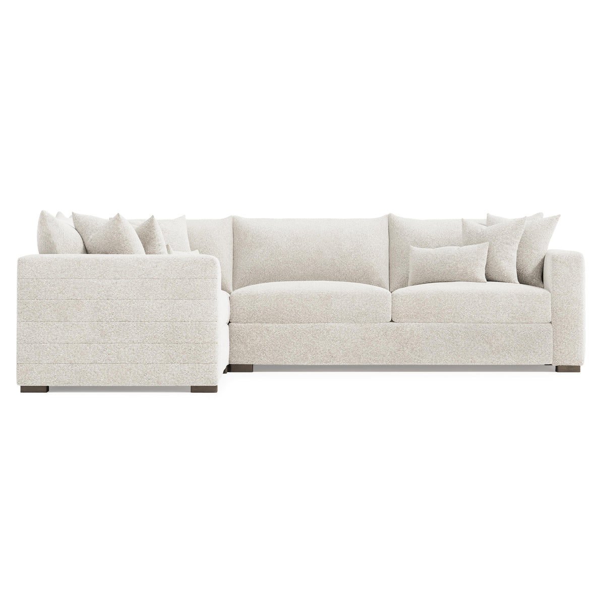 Helena Fabric Sectional Wood Foot