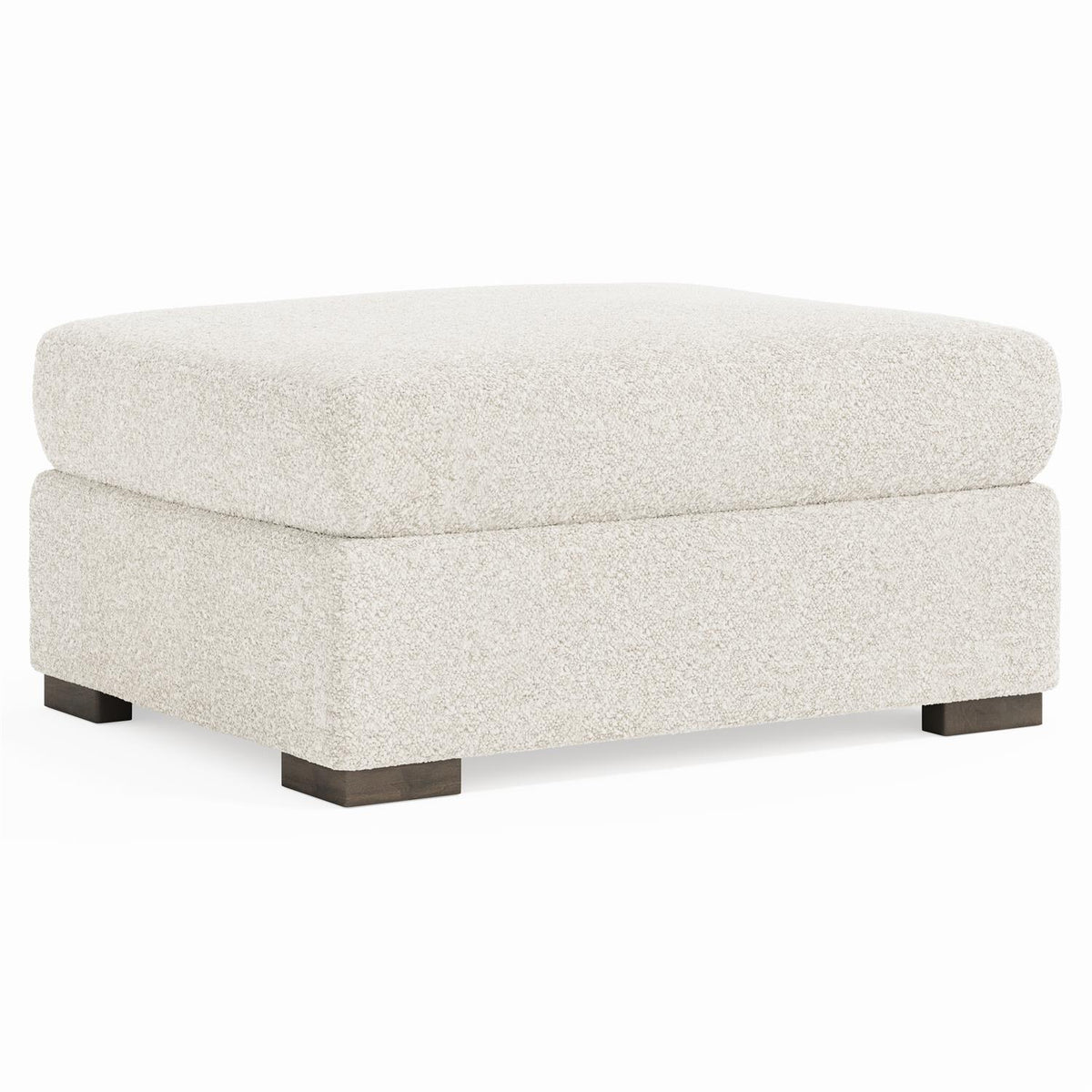 Helena Fabric Ottoman Wood Foot