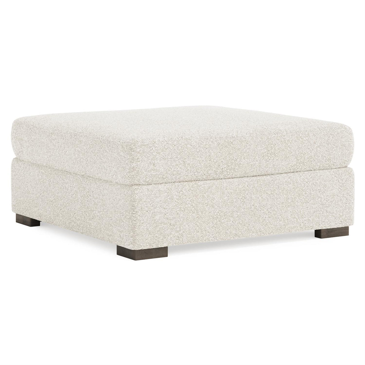 Helena Fabric Bumper Ottoman Wood Foot