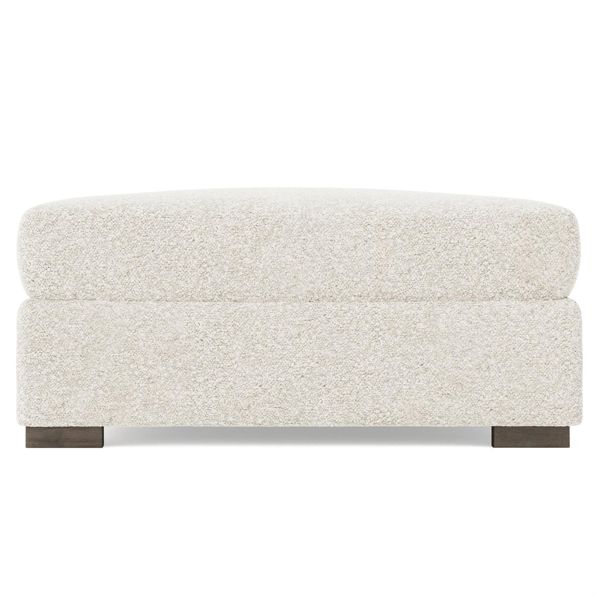 Helena Fabric Bumper Ottoman Wood Foot