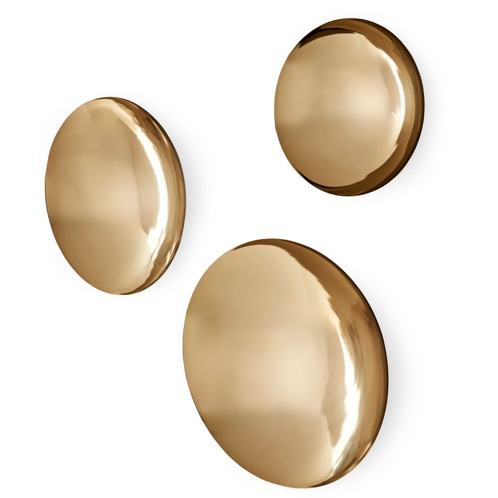 Golden Bowls Metal Wall Decor, S/3