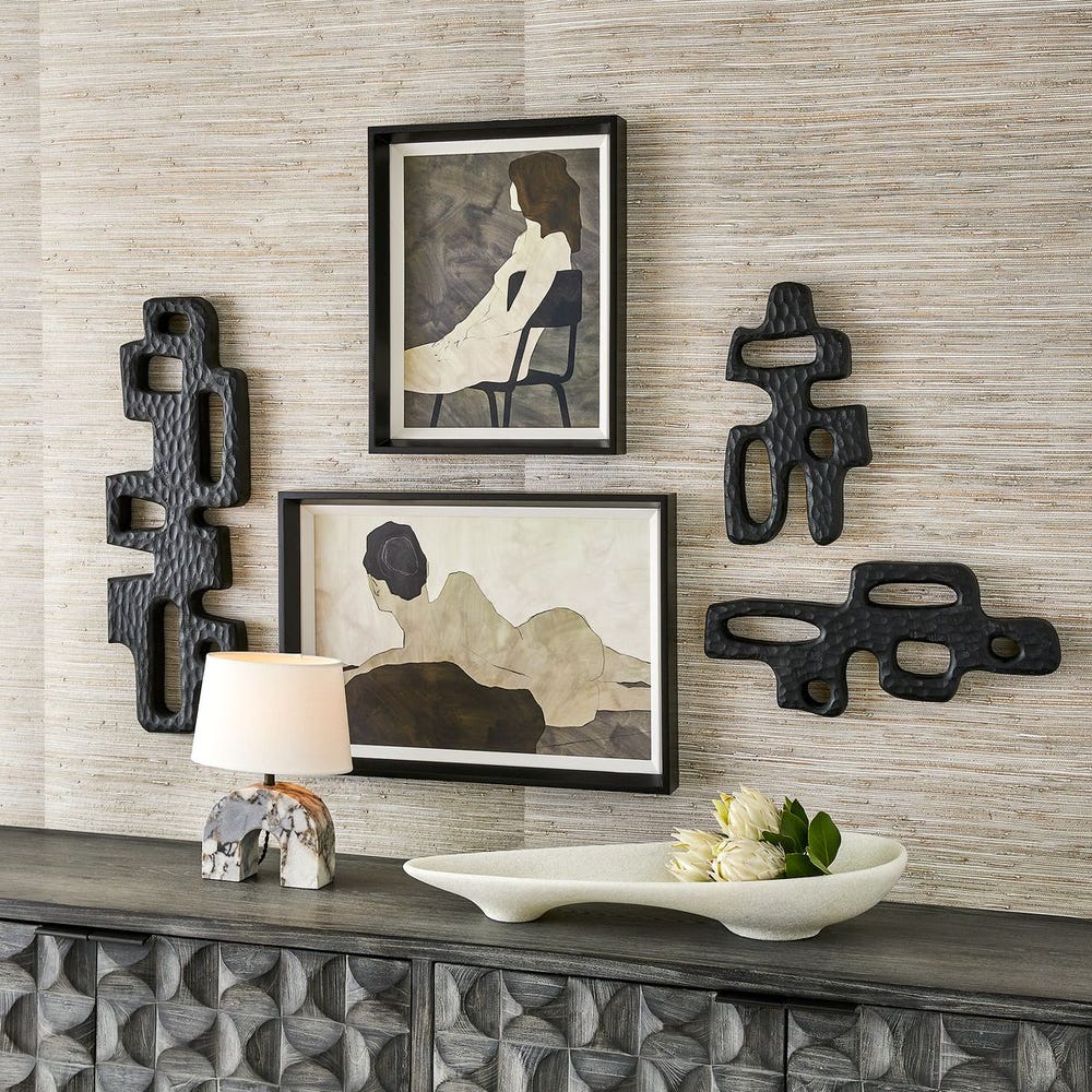 Chiseled Silhouette Wall Sculptures, S/2