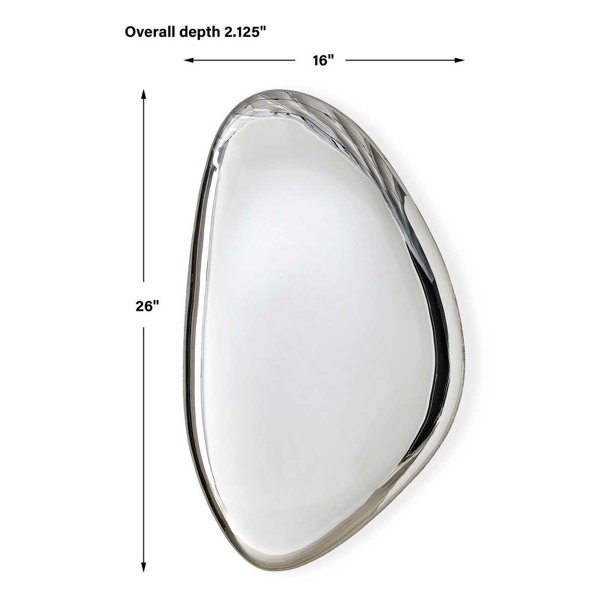 Jelly Bean Wall Sculpture - 26x16 Silver