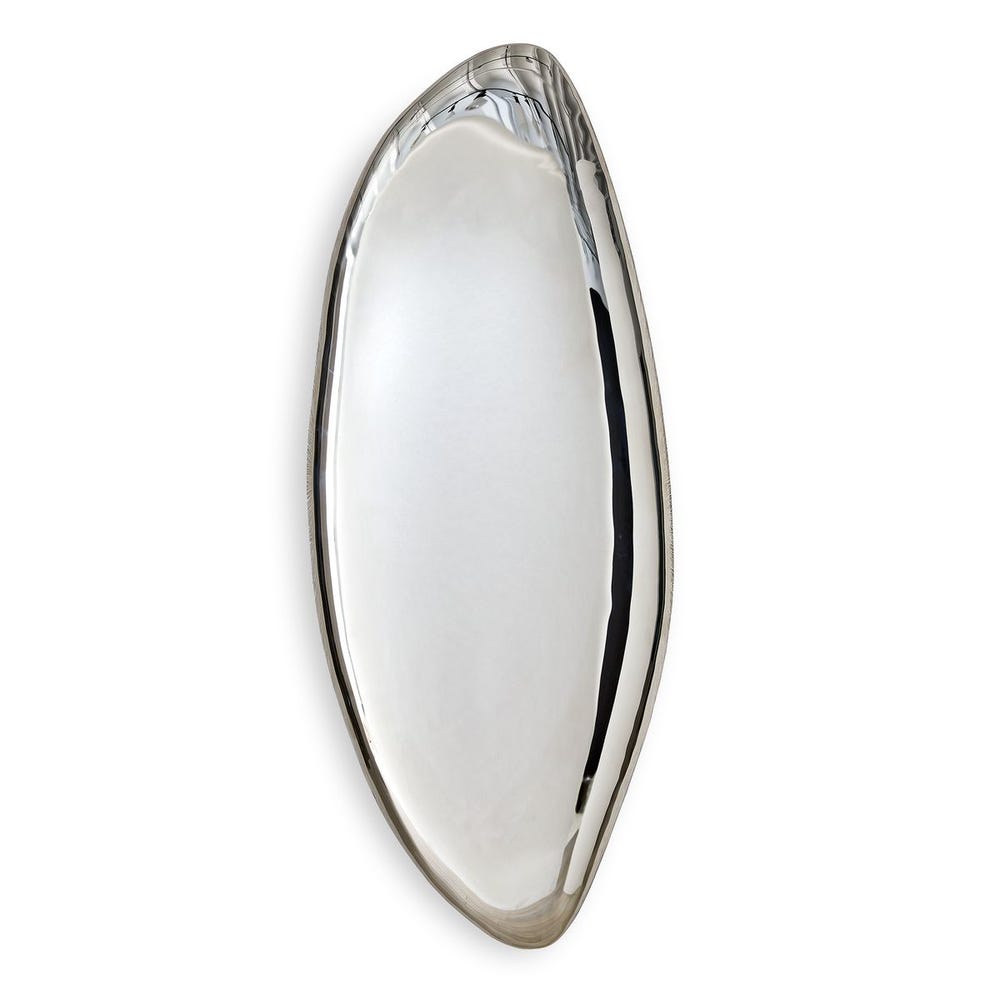 Jelly Bean Wall Sculpture - 42x18 Silver