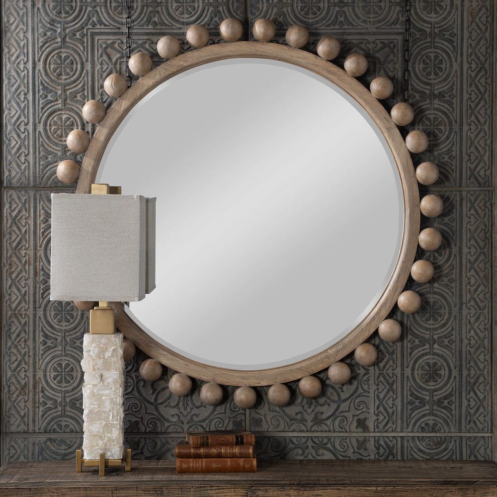 Brianza Round Mirror - 50 Natural