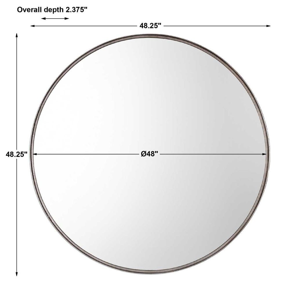 Agoura Round Mirror - 48 Silver