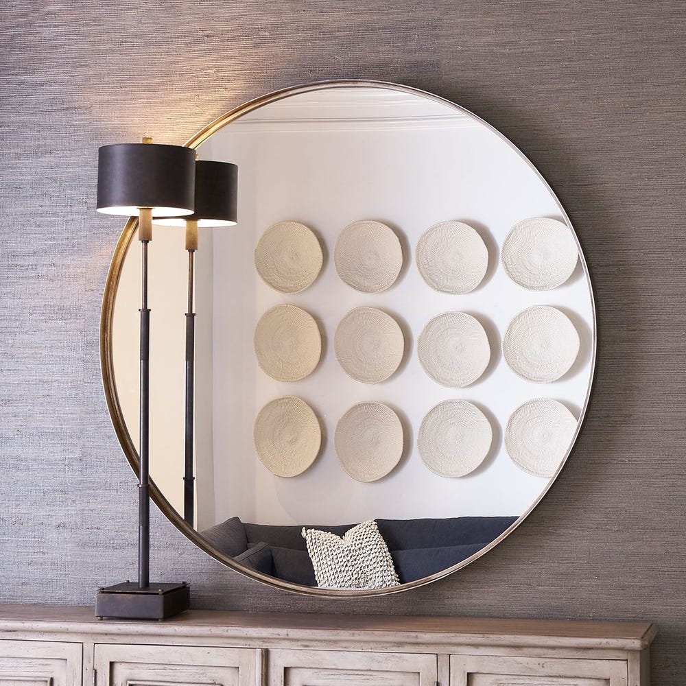 Agoura Round Mirror - 48 Silver