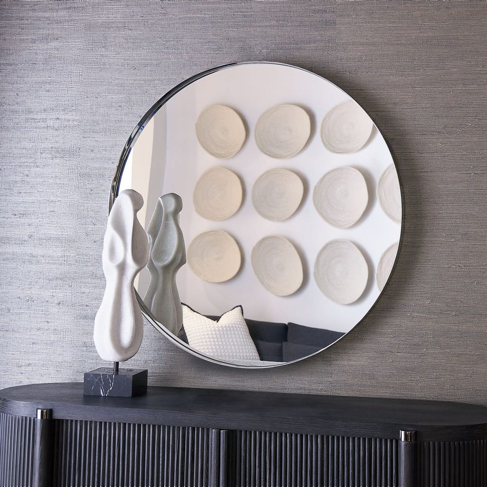 Padria Round Mirror - 40 Nickel