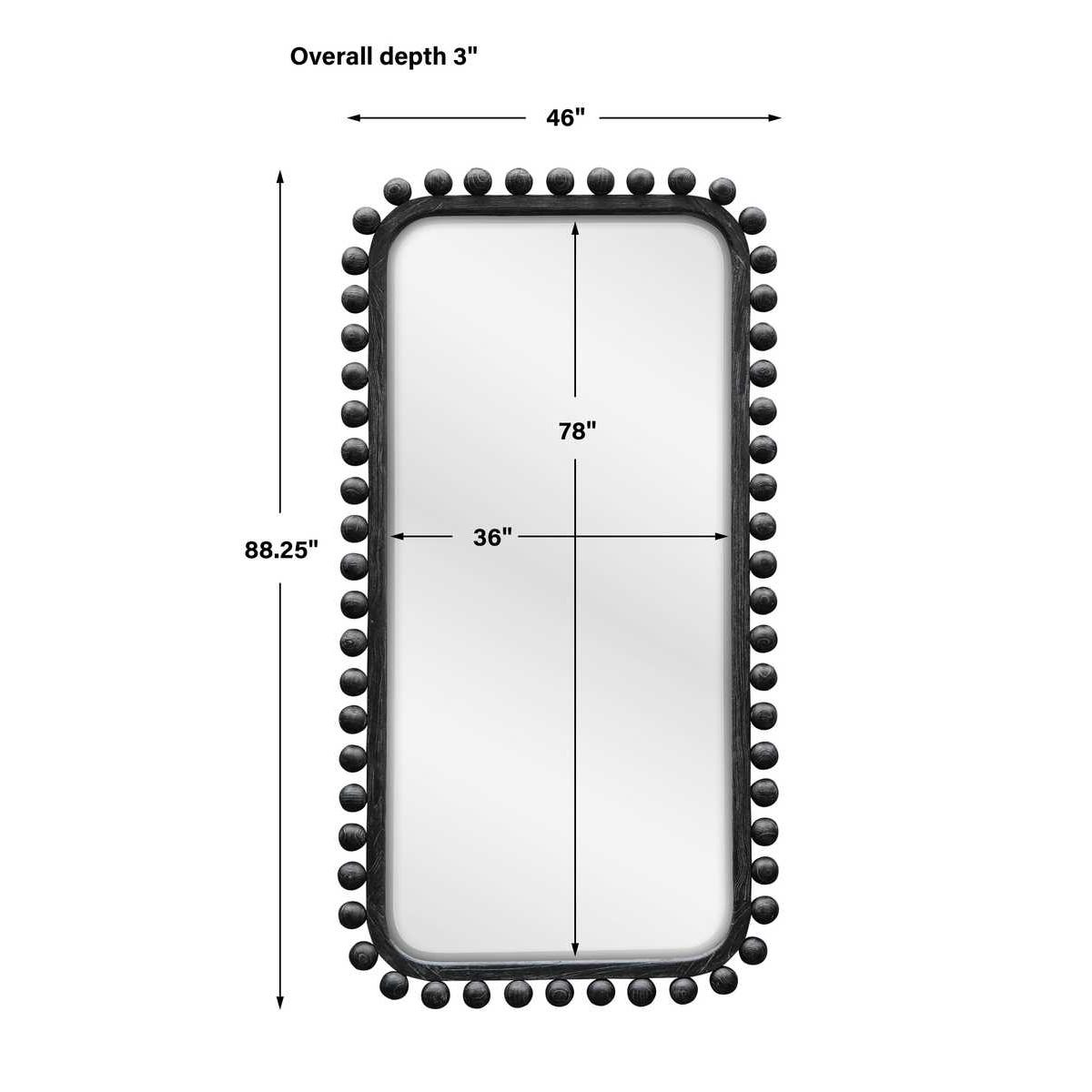 Brianza Mirror - 46x88 Ebony