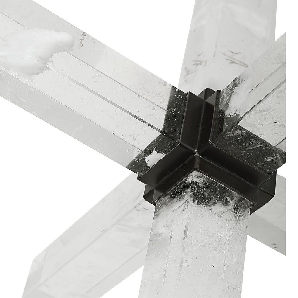 Double Cross Sculpture - Faux Quartz Crystal