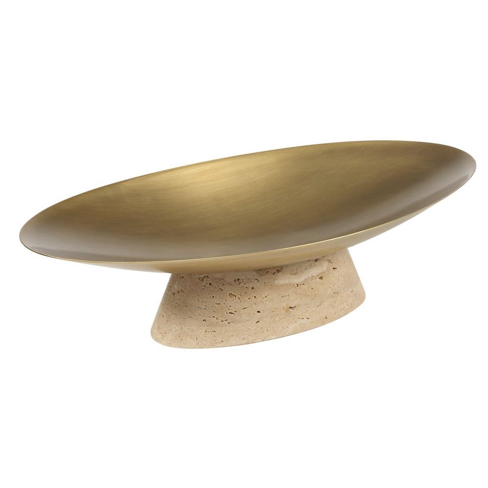 Coup de Grace Low Bowl - Travertine