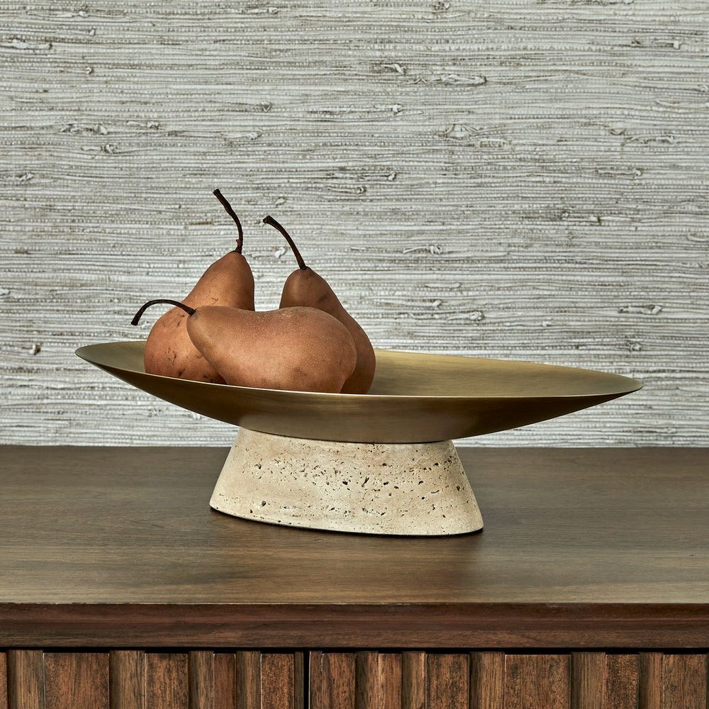 Coup de Grace Low Bowl - Travertine