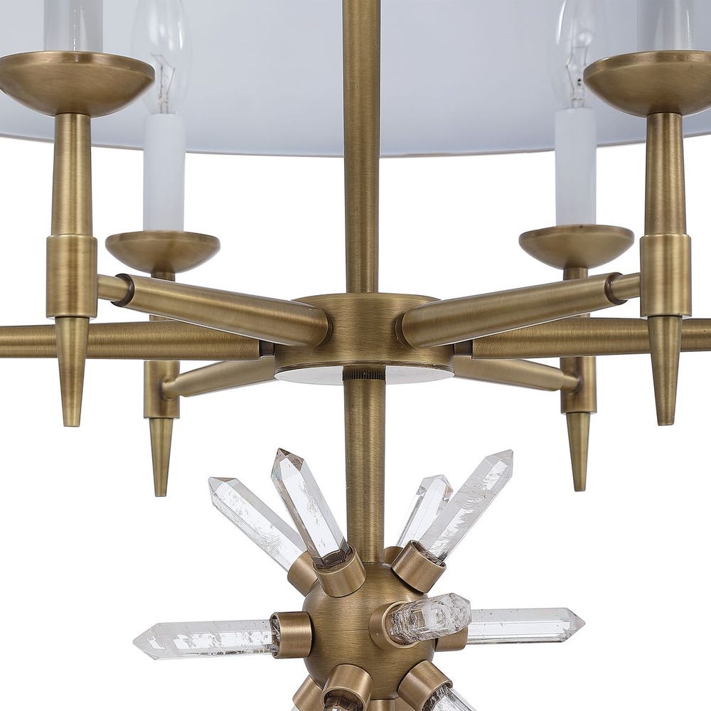 Star Quartz, 6 Lt Pendant - Antique Brass