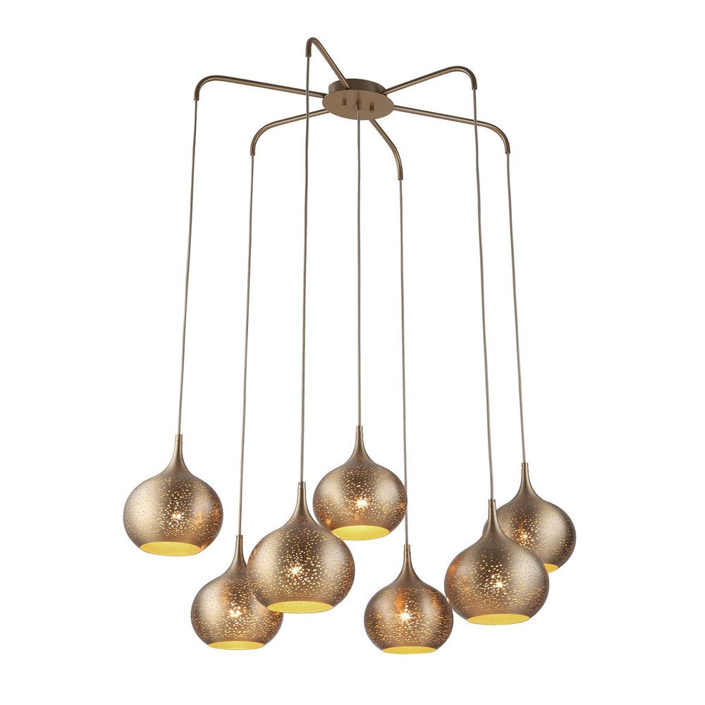Golden Onion, 7 Lt Chandelier