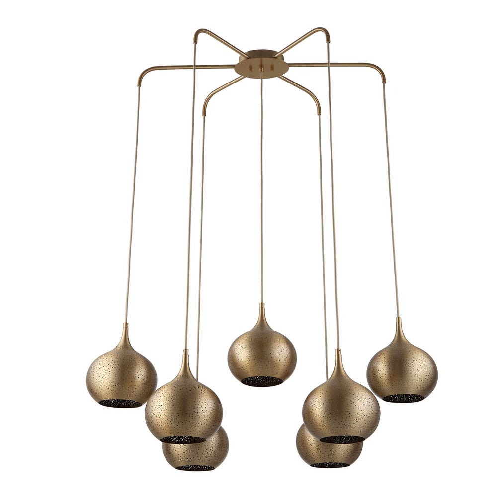 Golden Onion, 7 Lt Chandelier