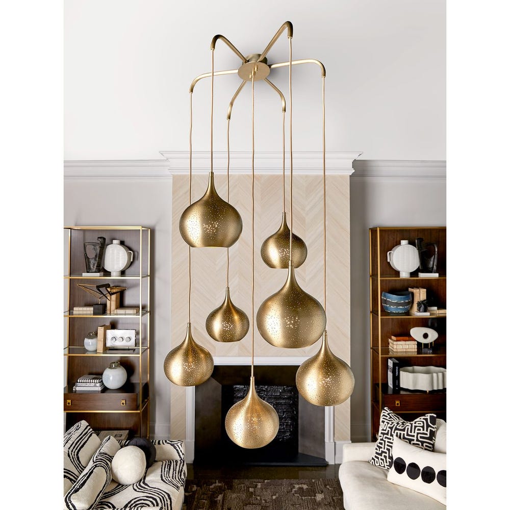 Golden Onion, 7 Lt Chandelier
