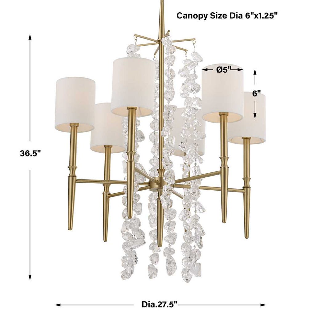 Waterfall, 6 Lt Chandelier