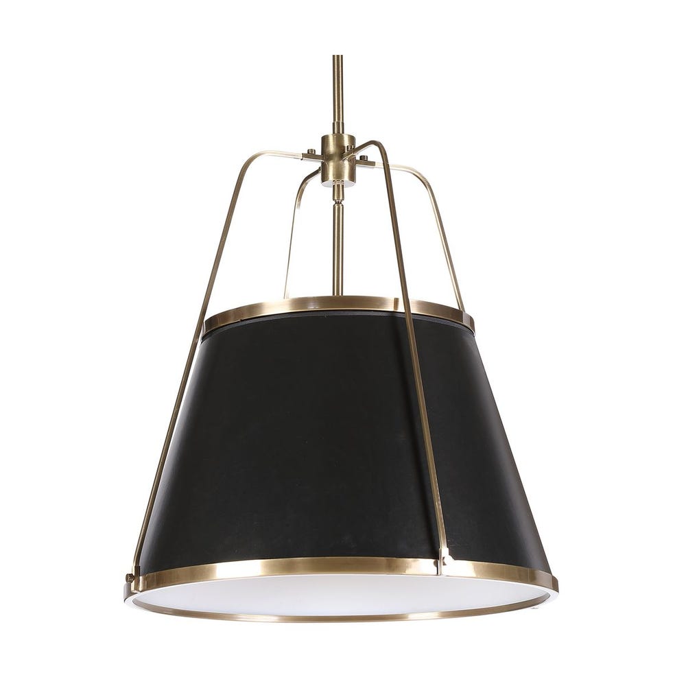Leather Classic, 4 Lt Pendant - Black
