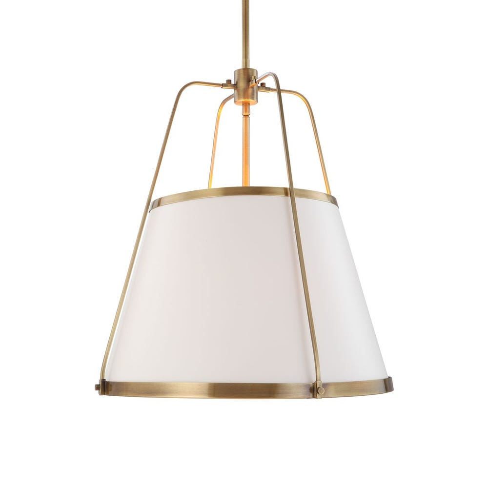 Leather Classic, 4 Lt Pendant - White