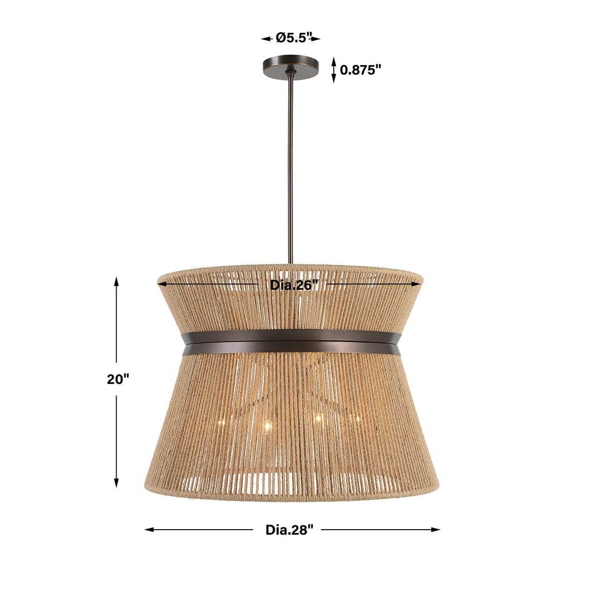 Highly Strung, 8 Lt Round Pendant - Natural