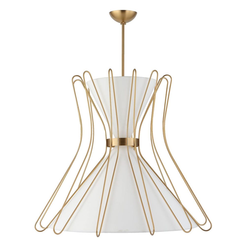 Boomerang, 4 Lt Pendant - Brass Grande