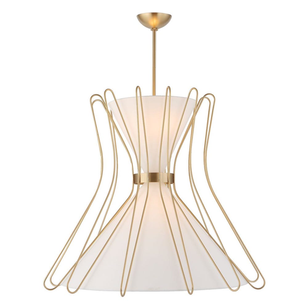 Boomerang, 4 Lt Pendant - Brass Grande