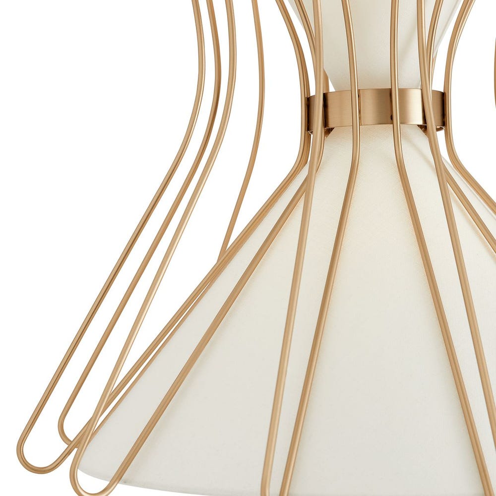 Boomerang, 4 Lt Pendant - Brass Medium