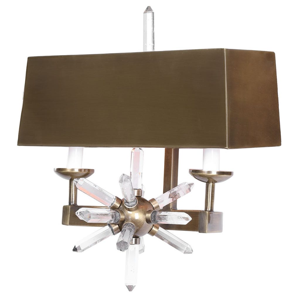 Star Quartz, 2 Lt Sconce - Brass