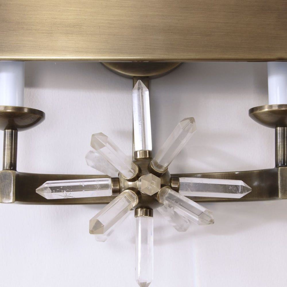 Star Quartz, 2 Lt Sconce - Brass