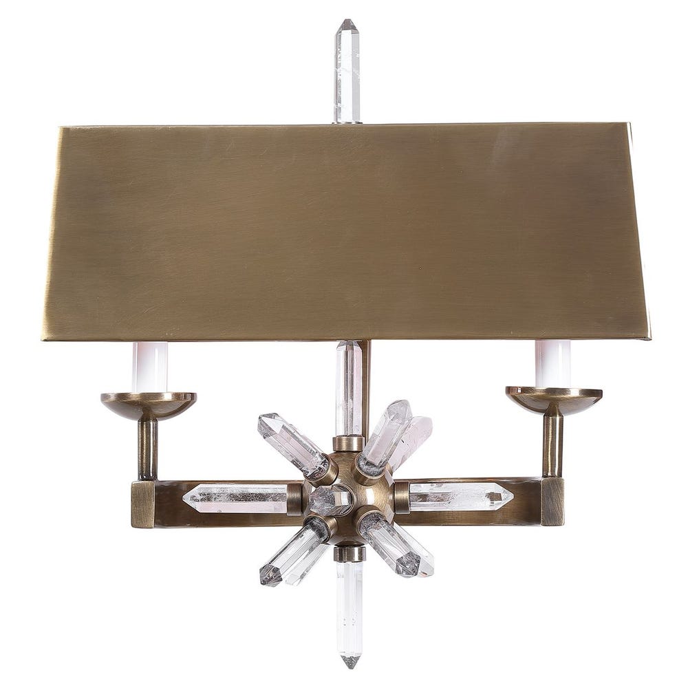 Star Quartz, 2 Lt Sconce - Brass