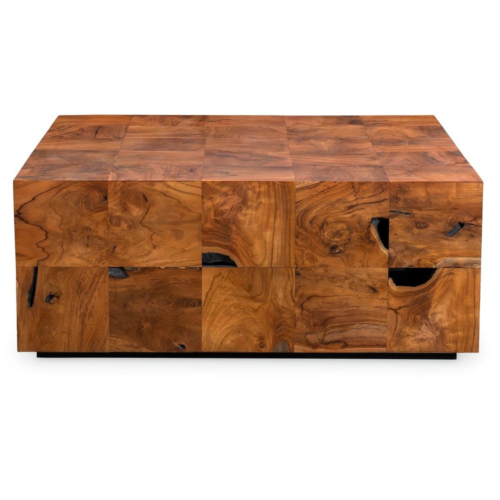 Teak Tac Toe Coffee Table - Caramel