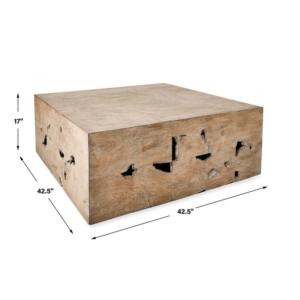 Teak Tac Toe Coffee Table - Light