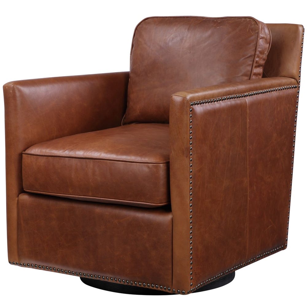 Roosevelt Swivel Chair - Cognac