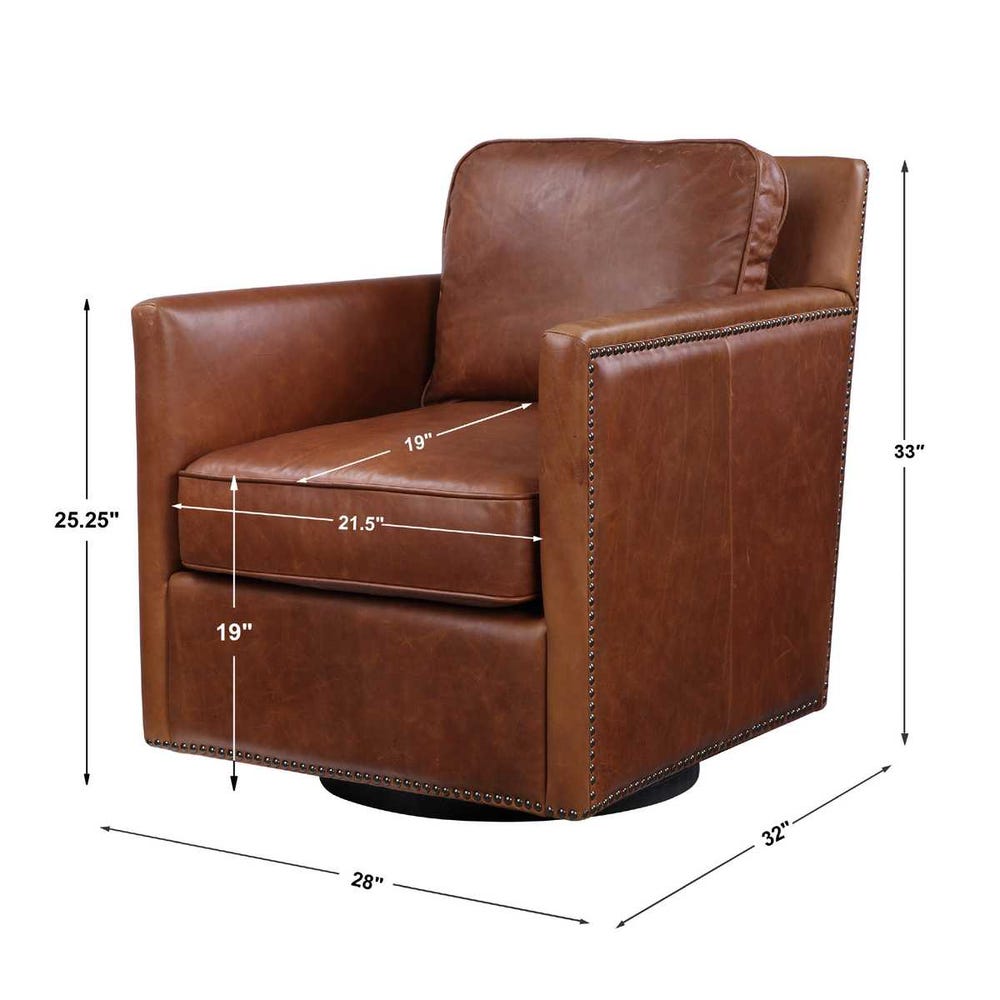 Roosevelt Swivel Chair - Cognac