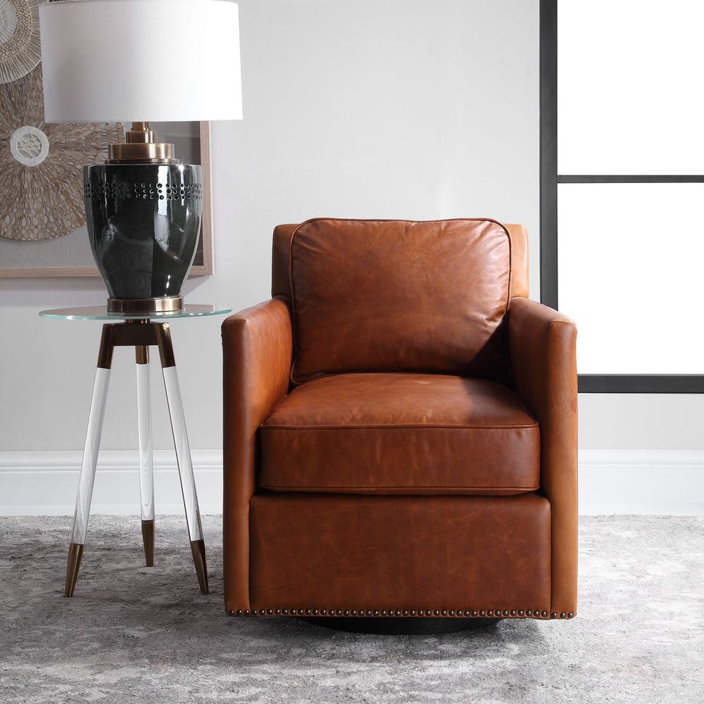Roosevelt Swivel Chair - Cognac