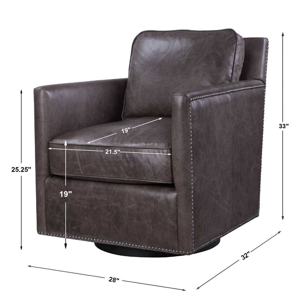 Roosevelt Swivel Chair - Smoke
