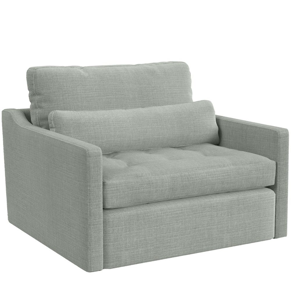 Slope Tufted Swivel Chair-and-a-Half - Criss Cross Sea Salt