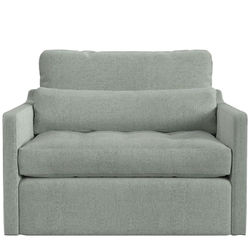 Slope Tufted Swivel Chair-and-a-Half - Criss Cross Sea Salt