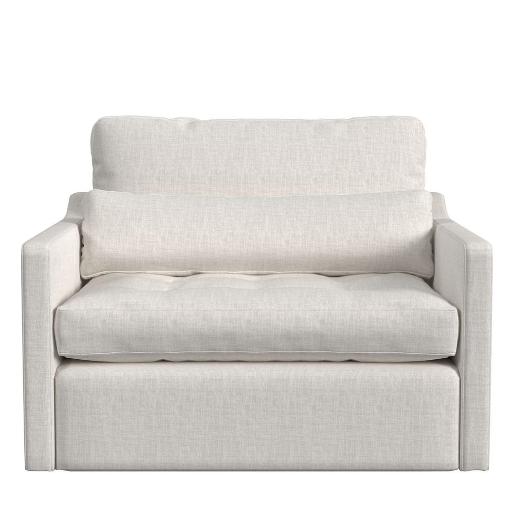 Slope Tufted Swivel Chair-and-a-Half - Lovely Linen Cream
