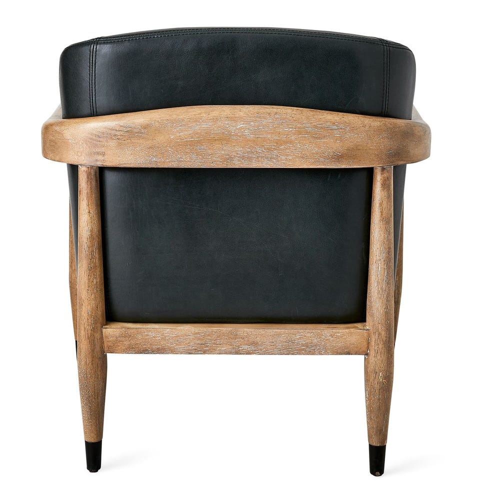 June Accent Chair - Black Leather