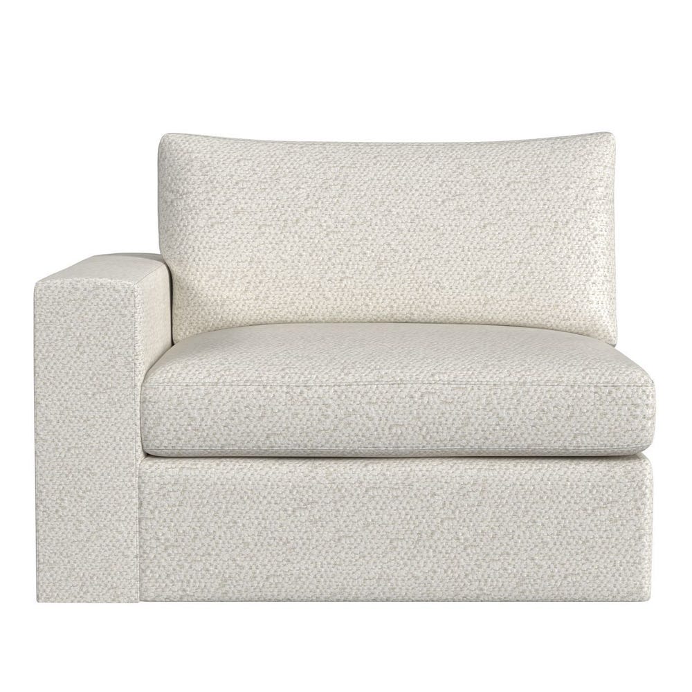 Great Plains Sofa, Alabaster/Linen Weave - Sectional with Ottoman - Cuddly Cream