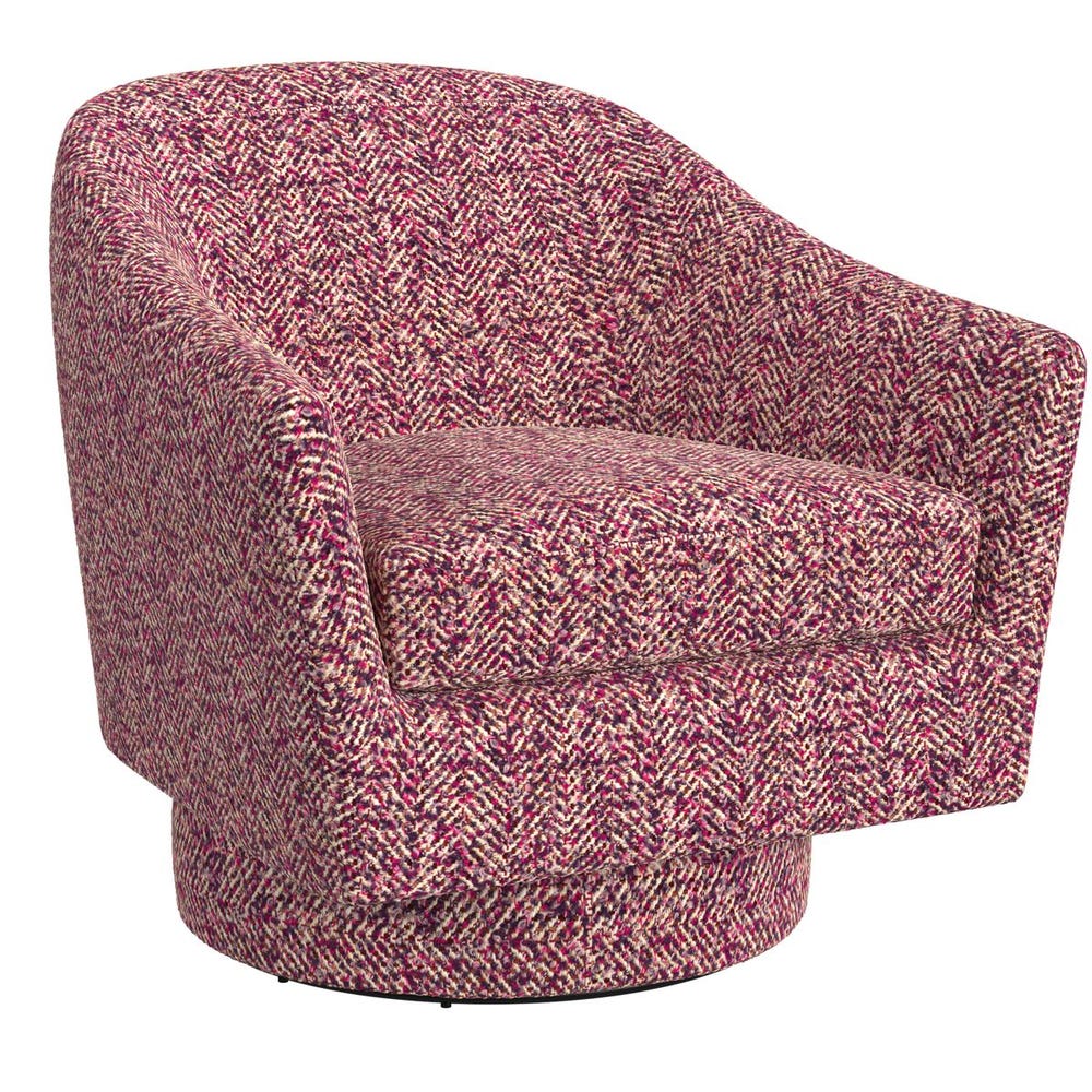 Coupe Swivel Chair - Tweedy Bird Purple Finch