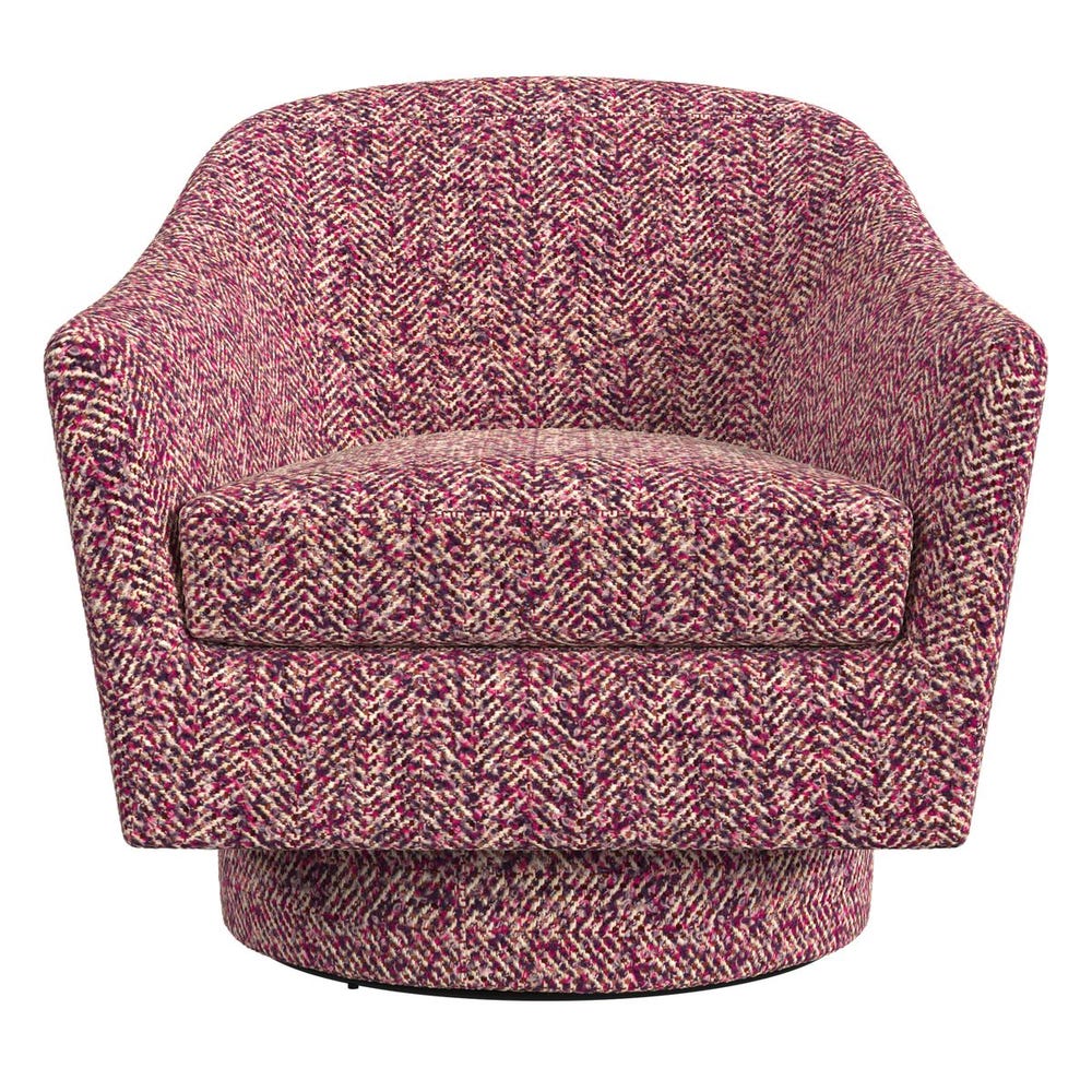 Coupe Swivel Chair - Tweedy Bird Purple Finch