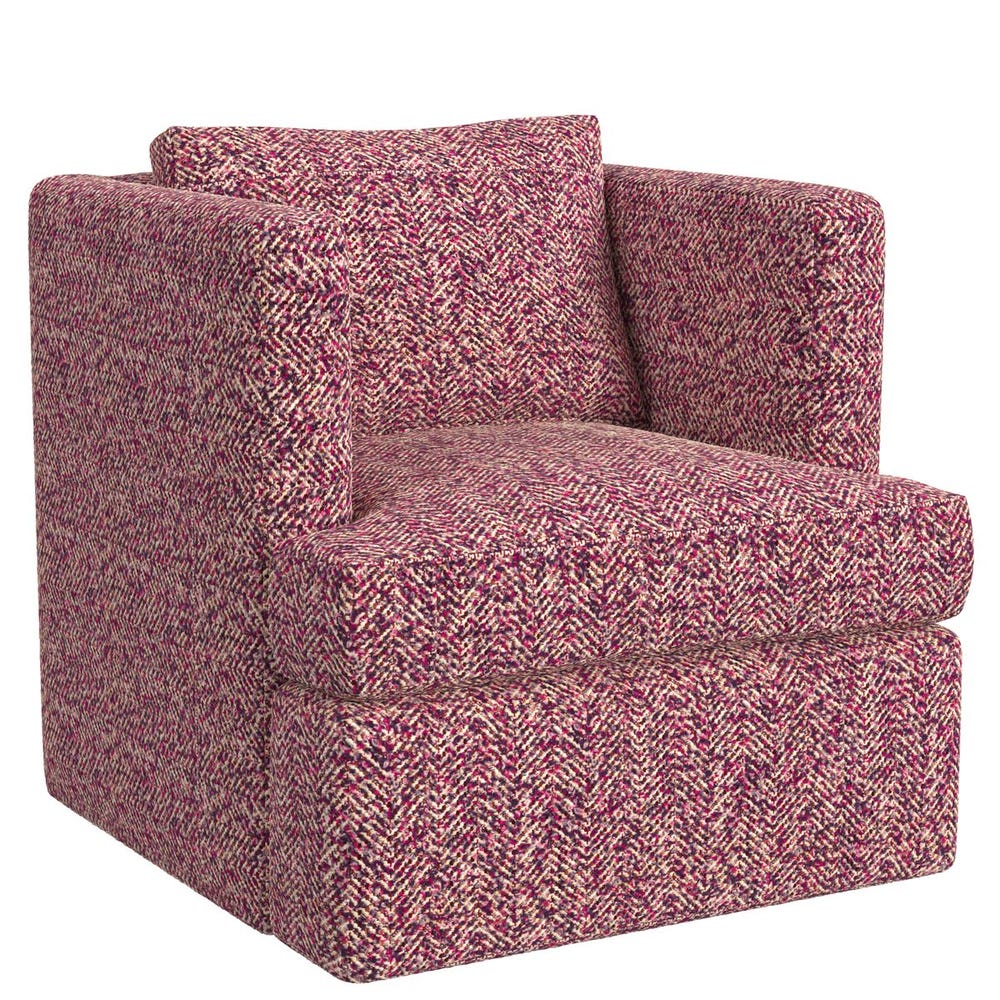 Elevated Swivel Chair - Tweedy Bird Purple Finch
