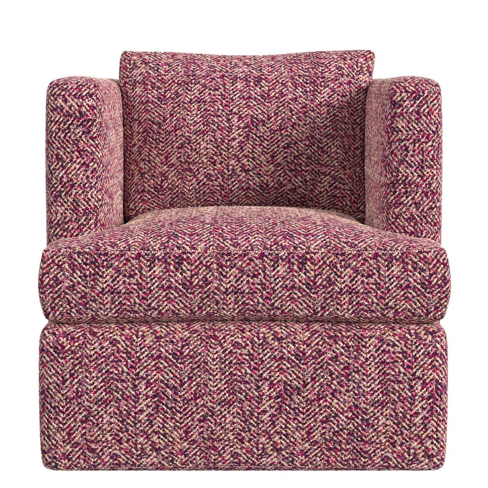 Elevated Swivel Chair - Tweedy Bird Purple Finch