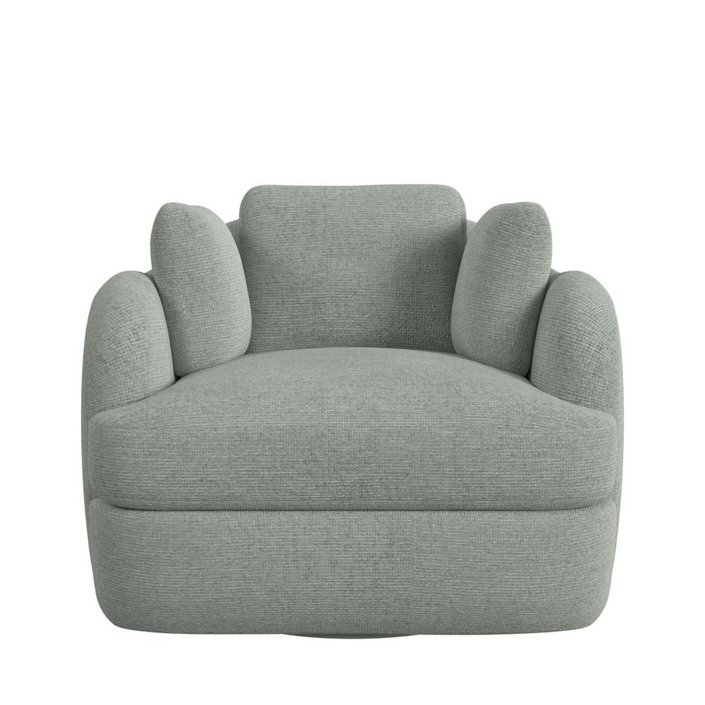 Scoop and a Half Swivel Chair - Criss Cross Sea Salt