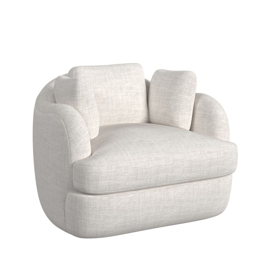 Scoop and a Half Swivel Chair - Lovely Linen Cream
