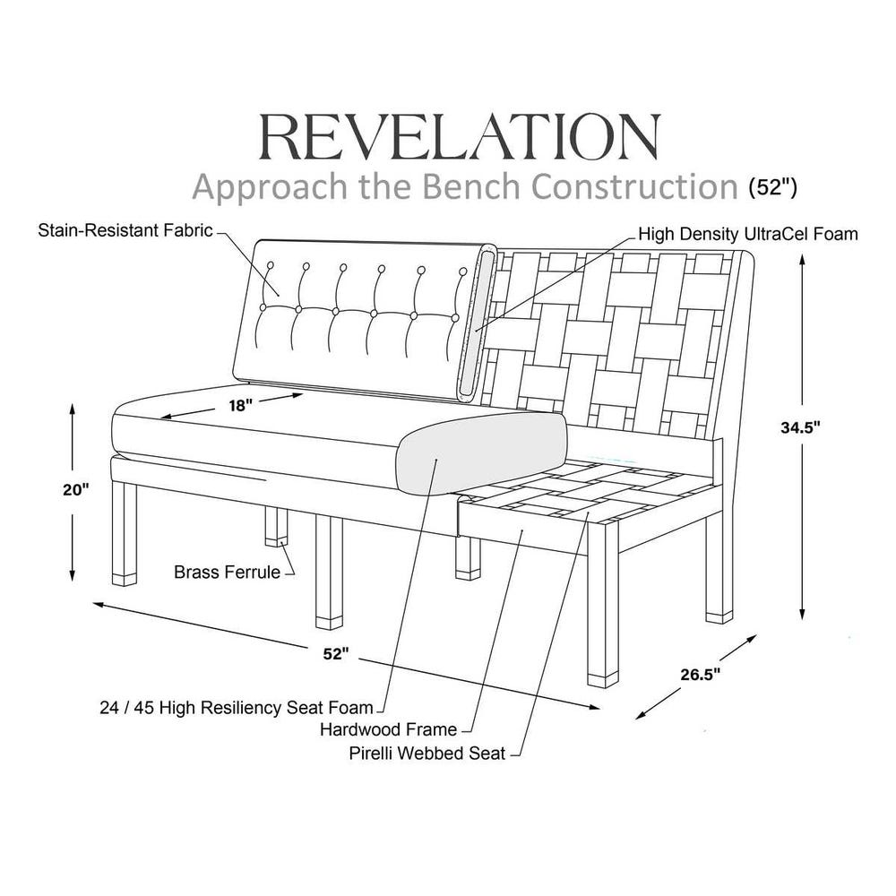 Approach the Bench Banquette, 52" - Thatched Butterscotch