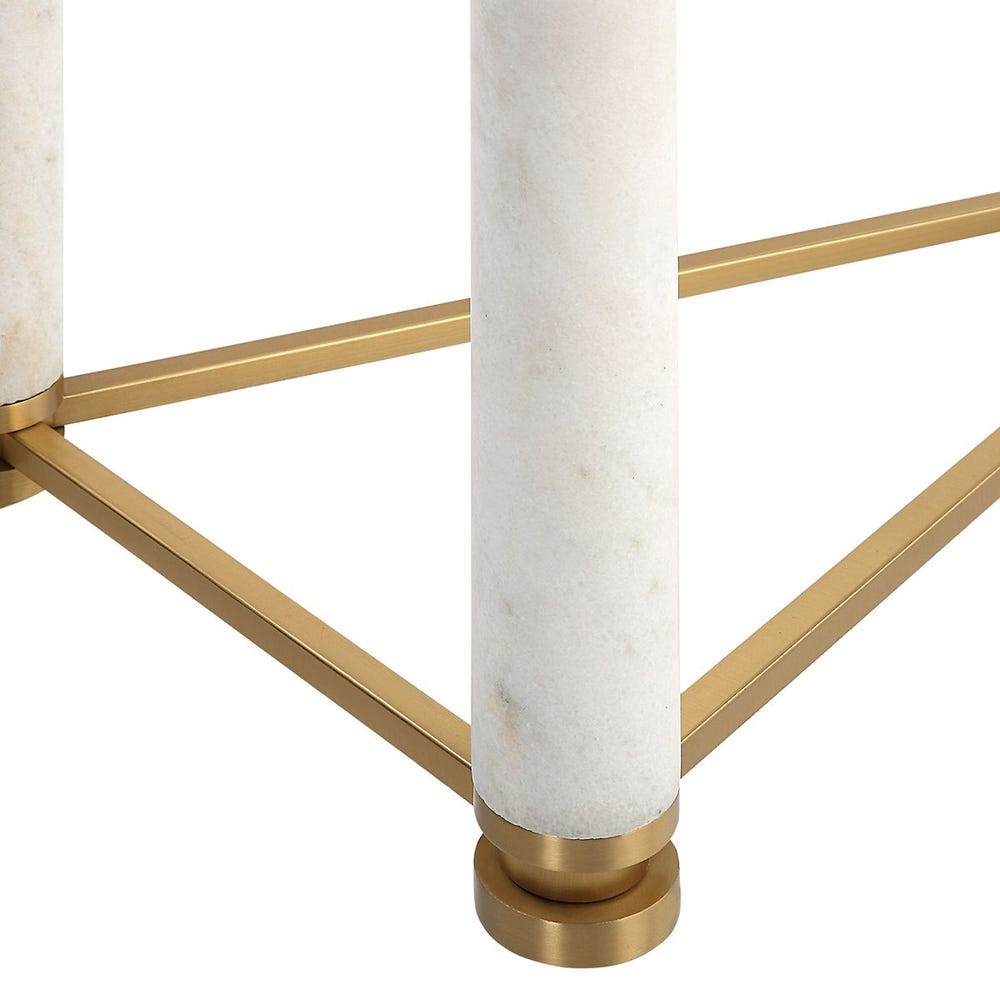 White Pillar Console Table