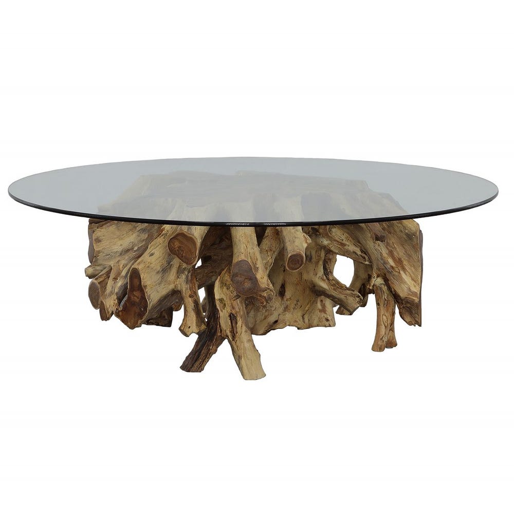 Center Root Coffee Table - Round, 56 Glass 2 CARTONS